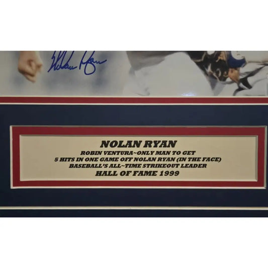 Nolan Ryan Autographed/Signed Texas Rangers 13x15 Photo Nolan Ryan And AIV COA Baseball Photo