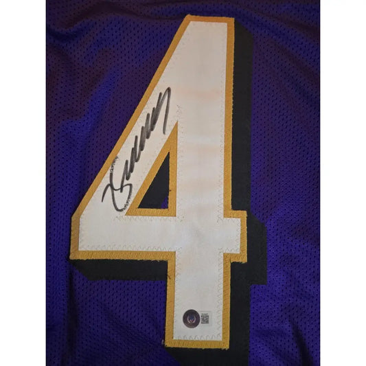 Zay Flowers Signed Custom Purple Baltimore Ravens Jersey Beckett WITNESS COA
