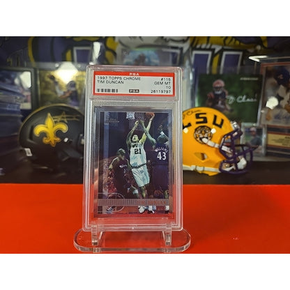 Tim Duncan Rookie PSA 10- 1997 Topps Chrome 115