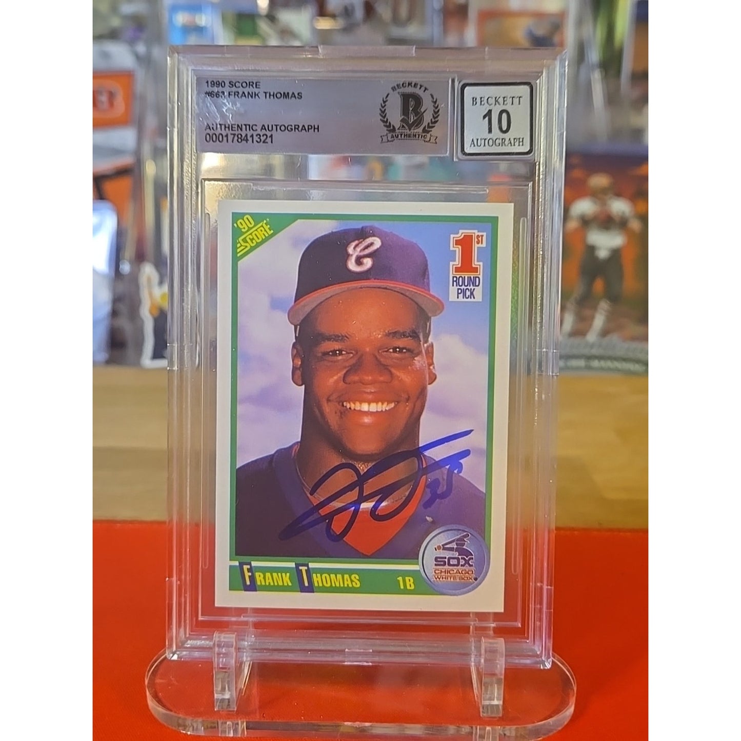 Frank Thomas Rookie Auto Beckett Graded 10 1990 Score #663 RC BGS 10
