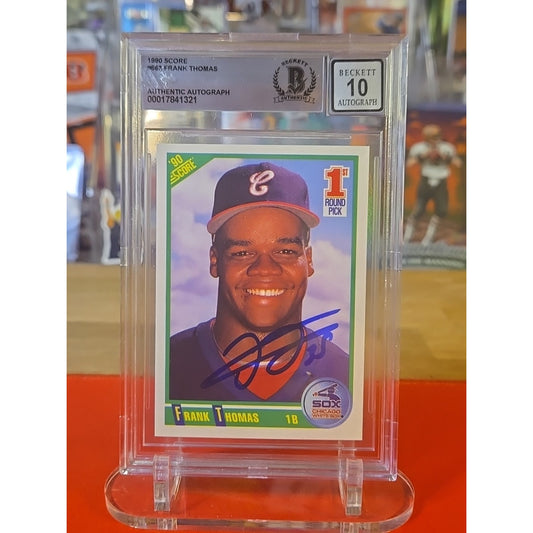 Frank Thomas Rookie Auto Beckett Graded 10 1990 Score #663 RC BGS 10