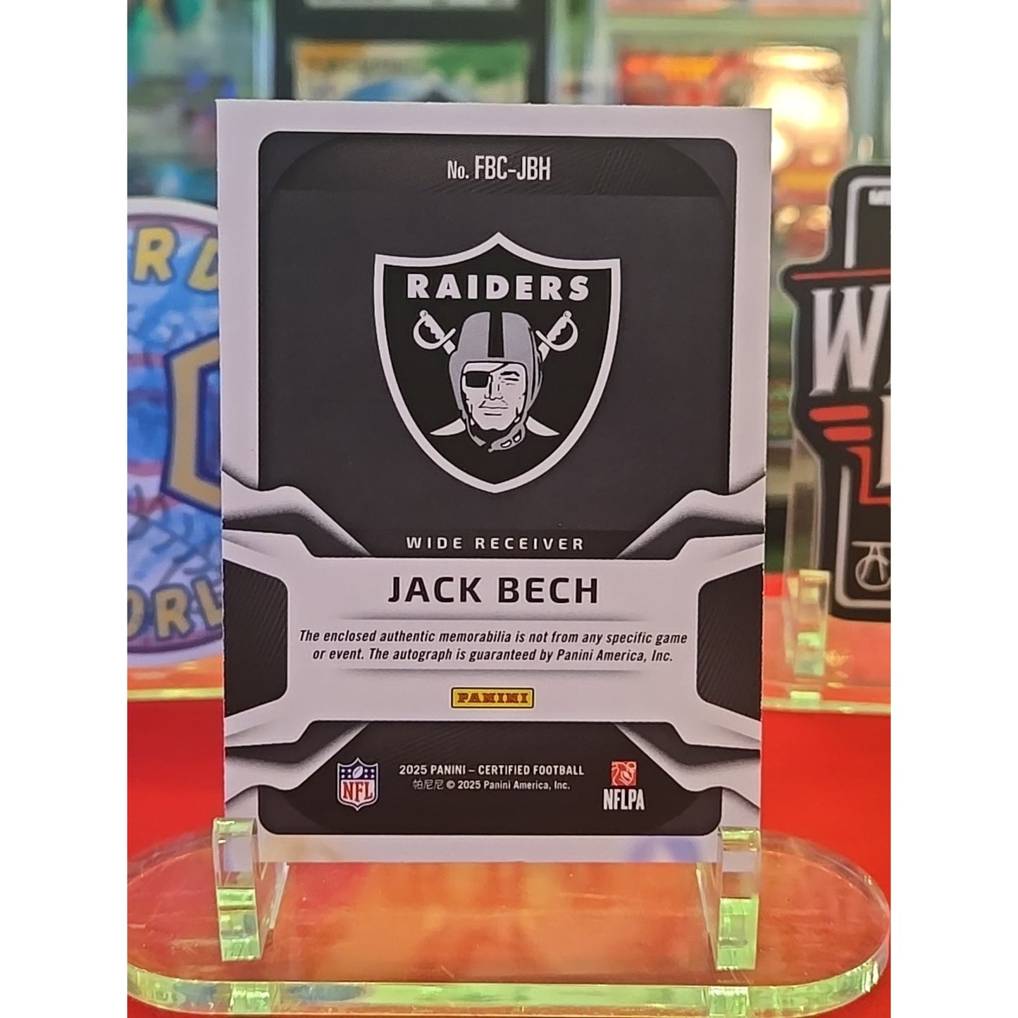 Jack Bech /199 Auto 2025 Panini Certified - Freshman Fabric Mirror Signatures