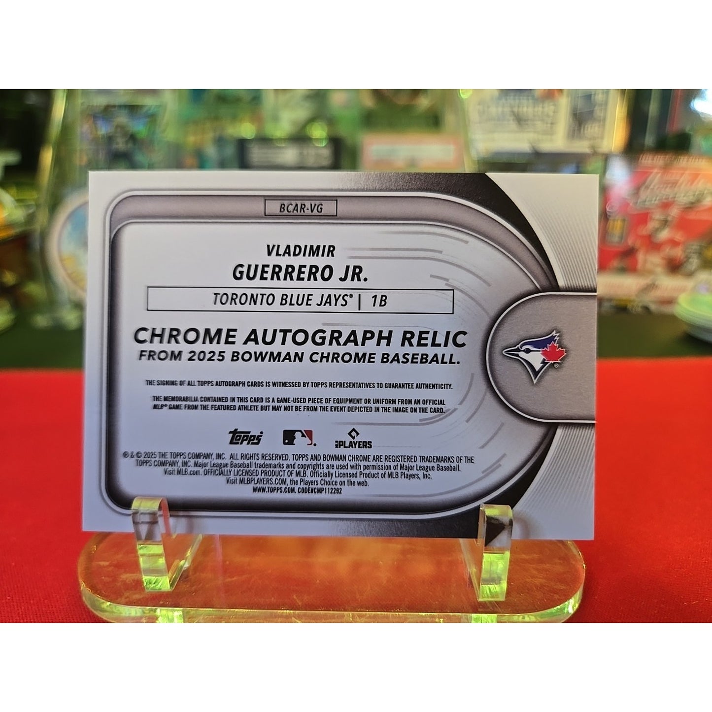 Vladimir Guerrero Jr /50 Patch Auto 2025 Bowman Chrome