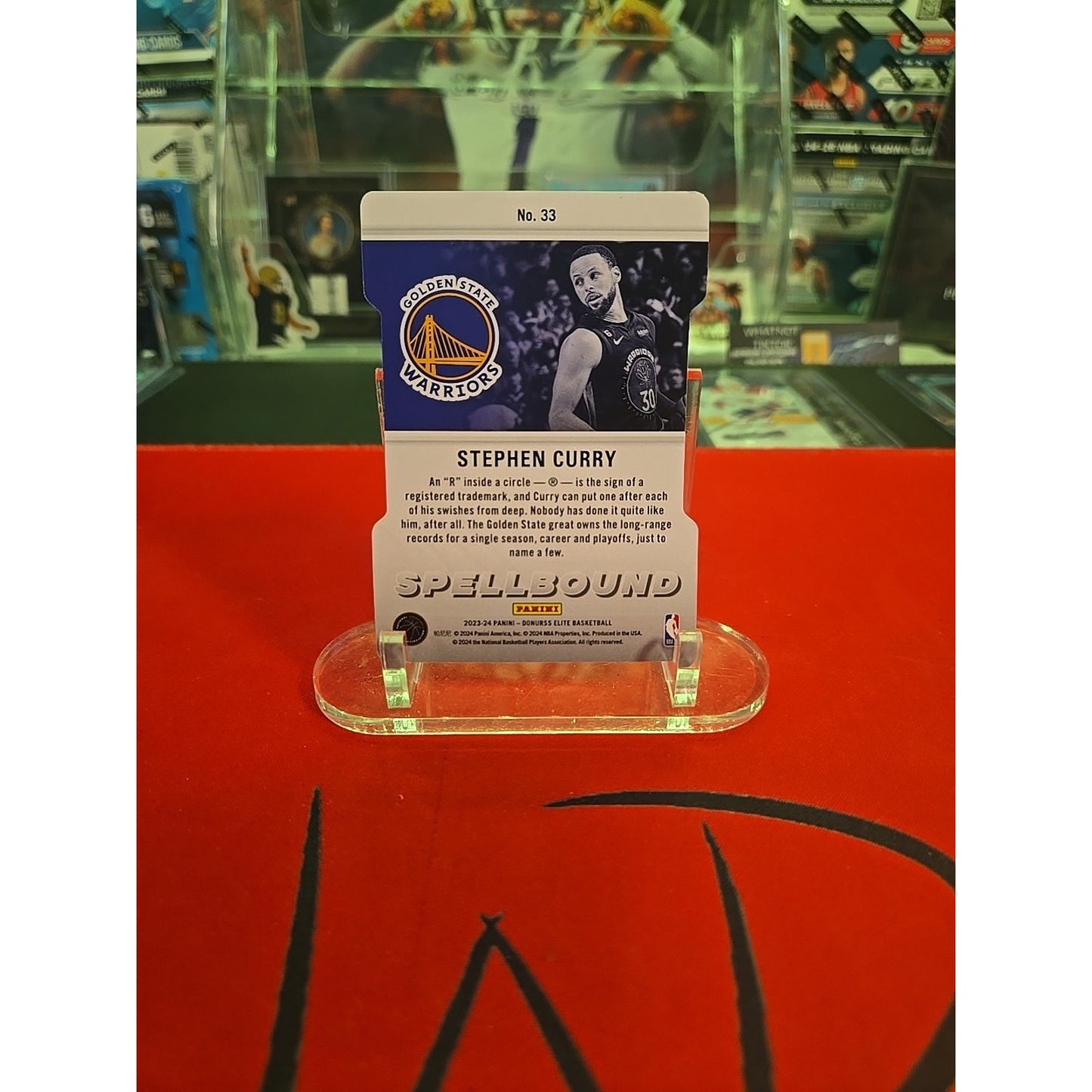 2023-24 Donruss Elite - Spellbound Stephen Curry #33 Orange Die-Cut NBA warriors