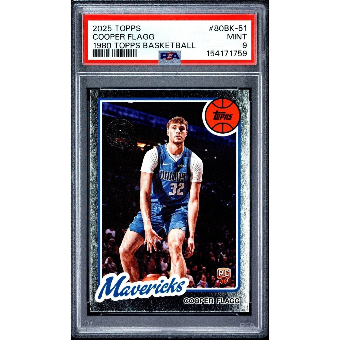 Cooper Flagg PSA 9 Rookie Card 1980 Topps Basketball 2025 Topps #80BK-51