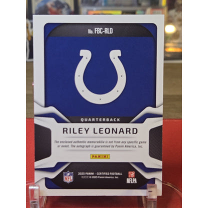 Riley Leonard /25- 2025 Panini Certified Freshman Fabric Rookie Patch Auto