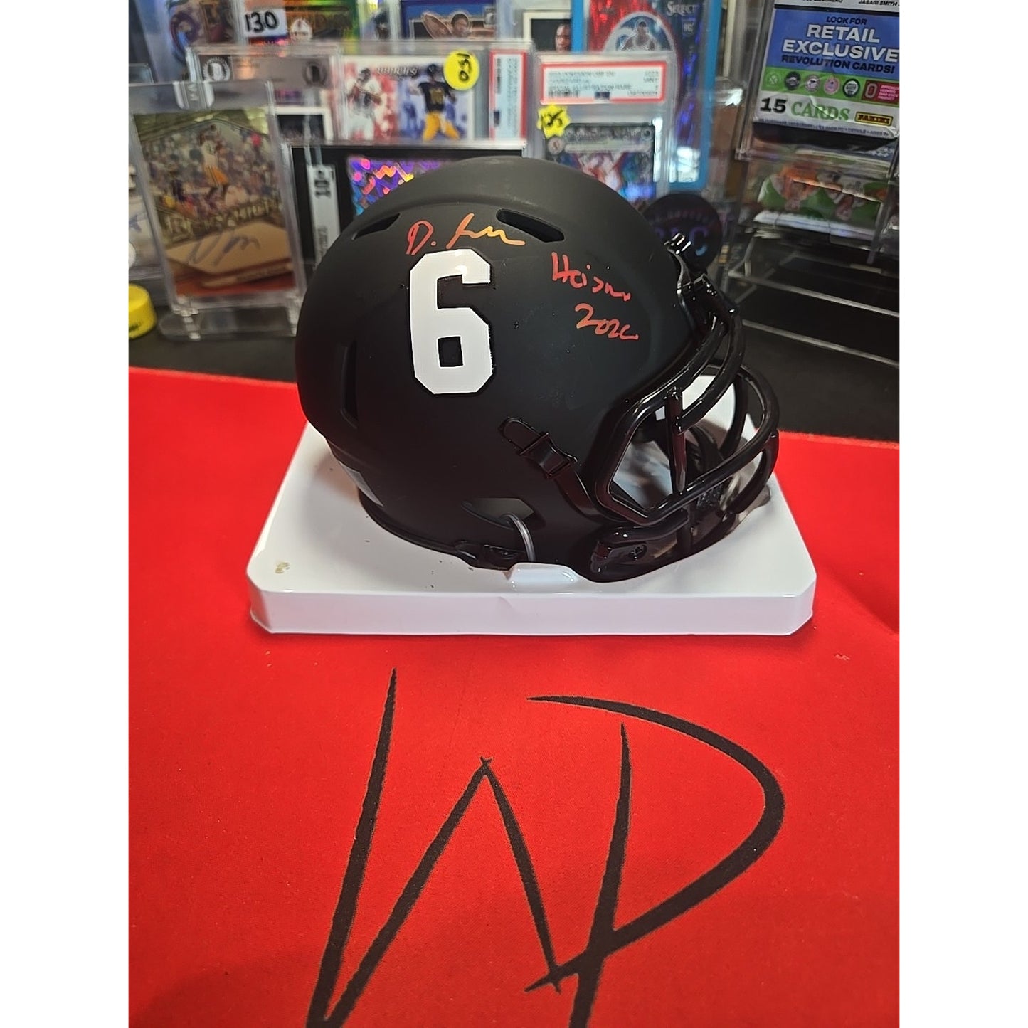 DEVONTA SMITH SIGNED ALABAMA ECLIPSE SPEED MINI HELMET W/ HEISMAN 2020 Beckett