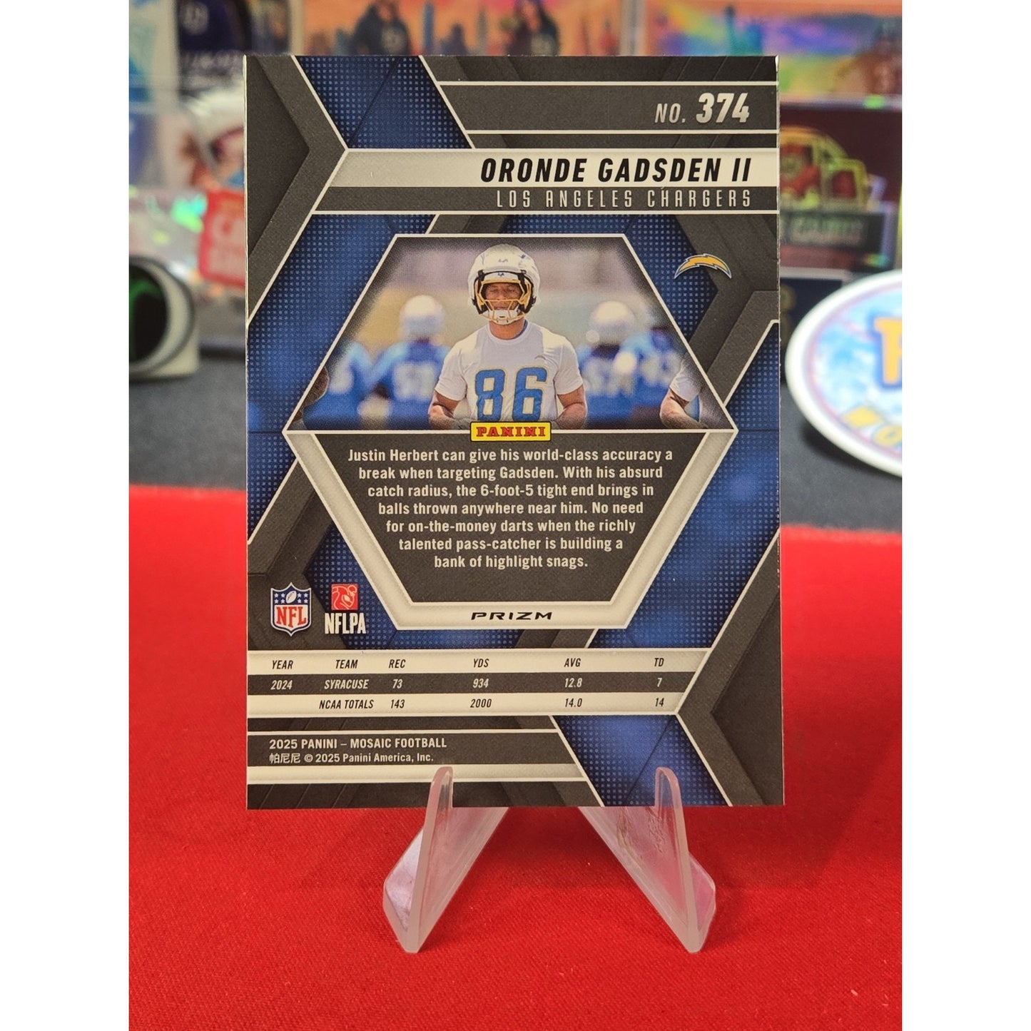 Rookies Oronde Gadsden II Case Hit Rc 2025 Panini Mosaic 374 Honeycomb Prizm