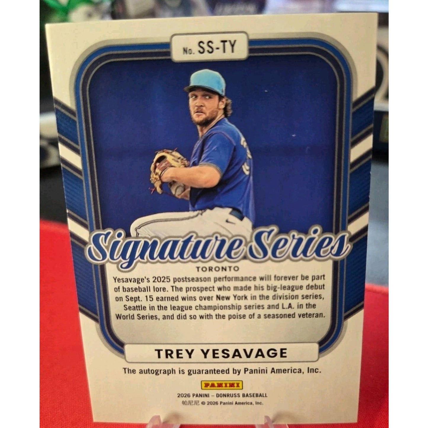 Trey Yesavage /99 Auto 2026 Donruss Signature Series Red