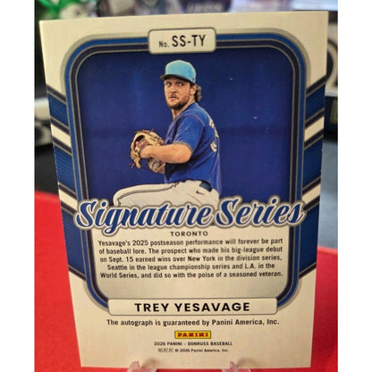 Trey Yesavage /99 Auto 2026 Donruss Signature Series Red