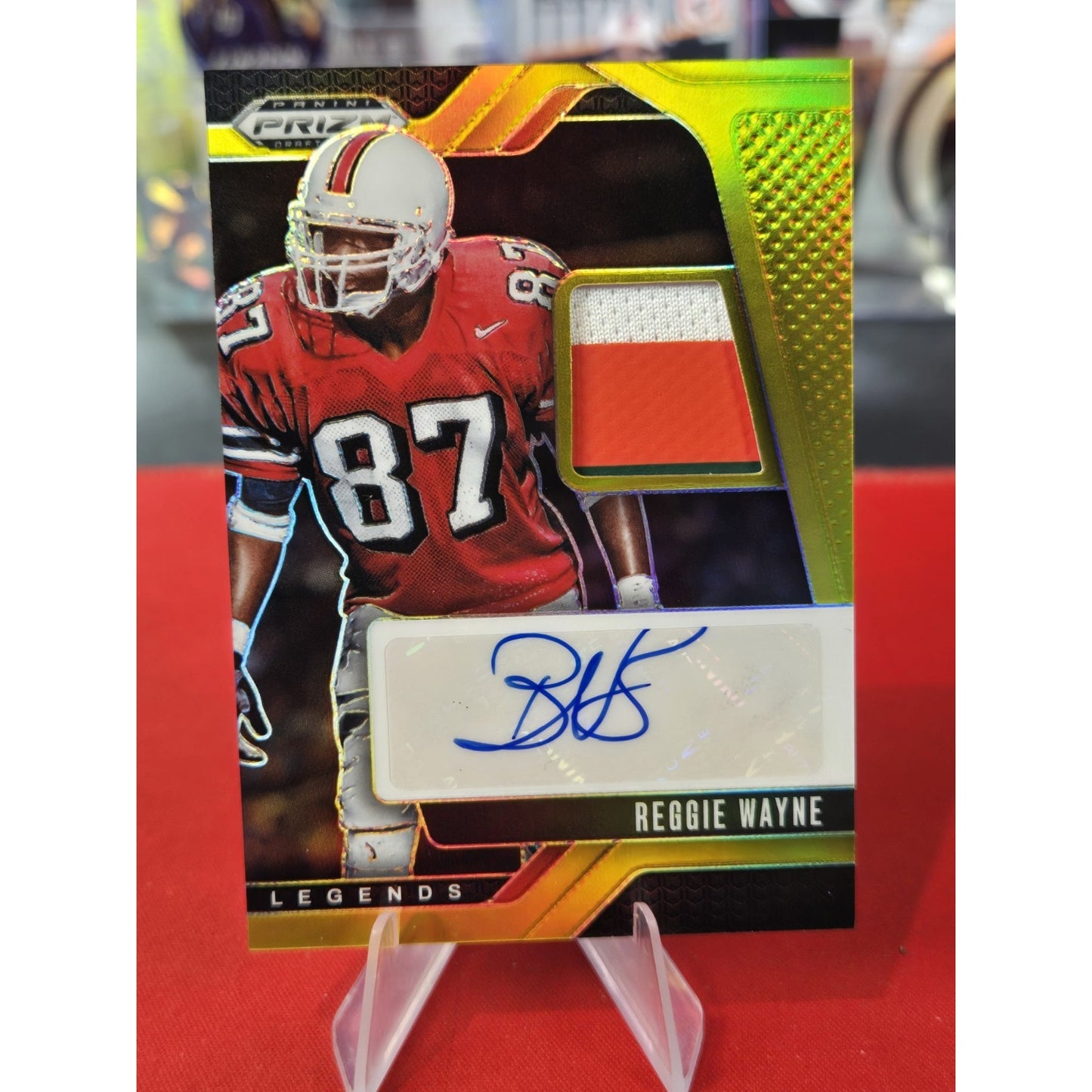 Reggie Wayne /10 Patch Auto 2025 Panini Prizm Draft Legends Miami LPA-RW