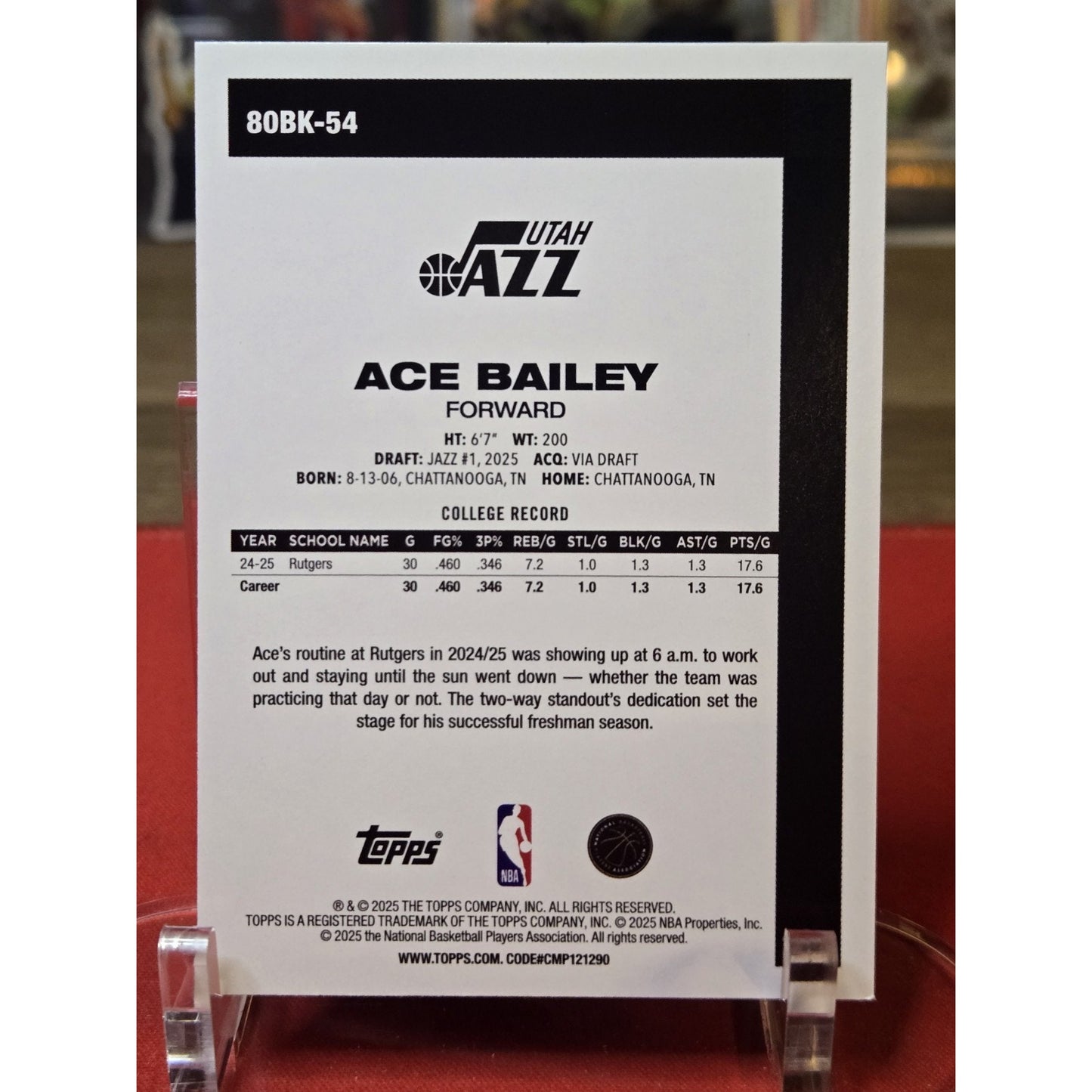 2025-26 Topps Basketball Ace Bailey #80BK-54 45th Anniversary Foil Rookie RC