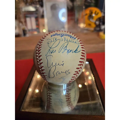 15 HOF Signed Ball In Case Mays,Marichal,Ford,Brock,Carew,Yaz Musial,Banks,Gomez Autographed Baseball