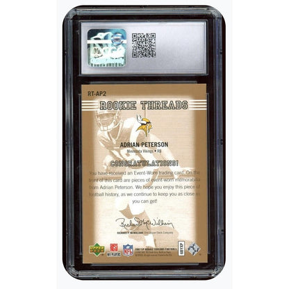 Adrian Peterson /150 Rc Dual Mem Patch 2007 SP Rookie Threads CGC 9