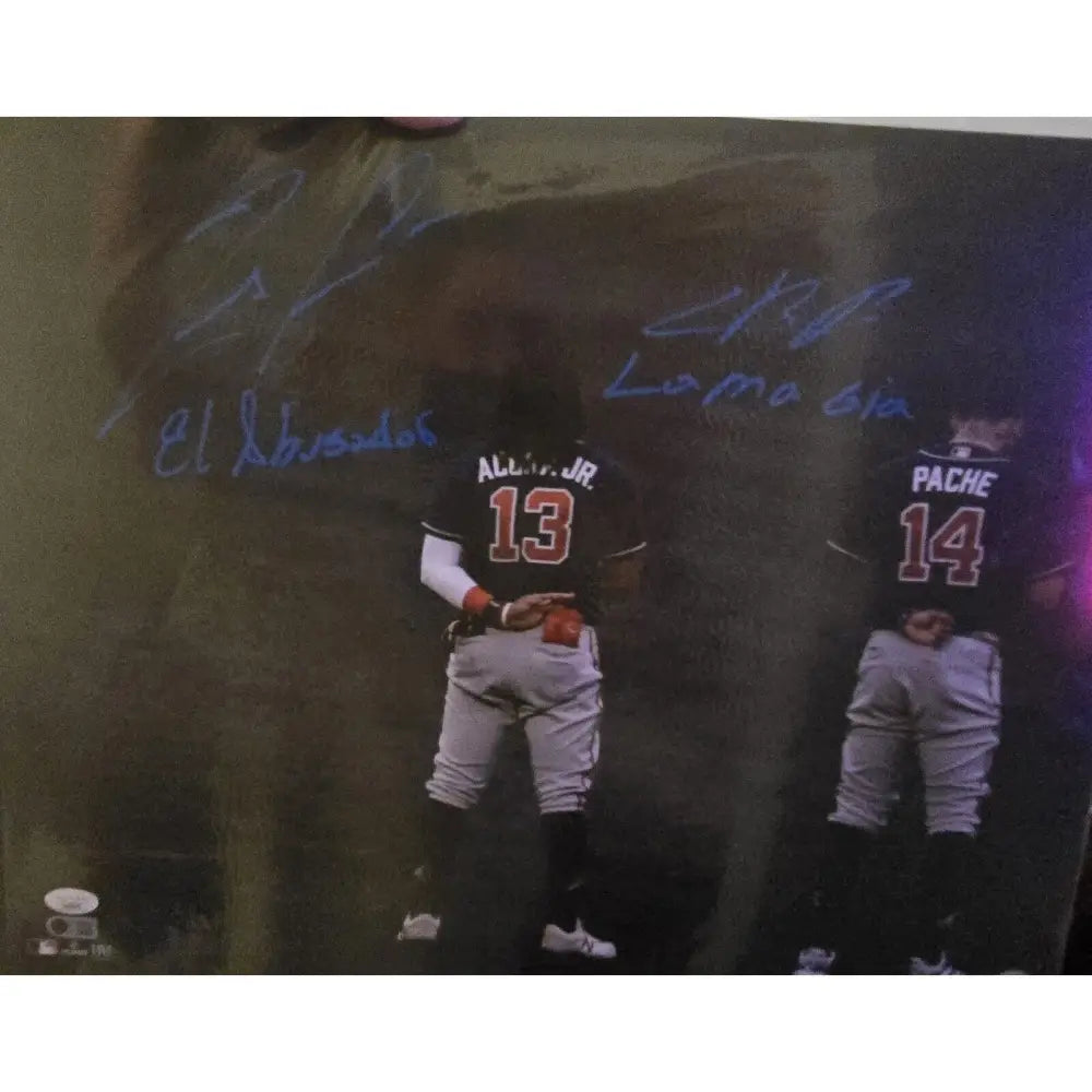 16x20 Ronald Acuna Jr. Cristian Pache Signed Framed Atlanta Braves Photo JSA Autographed Photo
