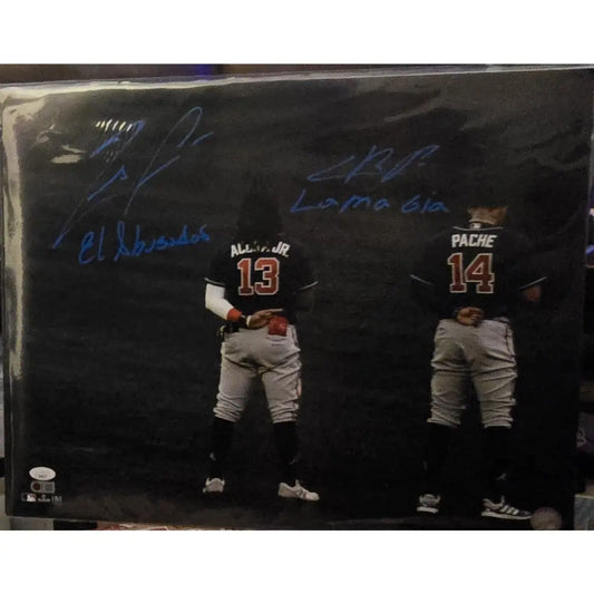 16x20 Ronald Acuna Jr. Cristian Pache Signed Framed Atlanta Braves Photo JSA Autographed Photo