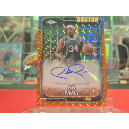 2024-25 Topps Chrome - Autographs Paul Pierce #TCA-PP Orange Geometric Refractor