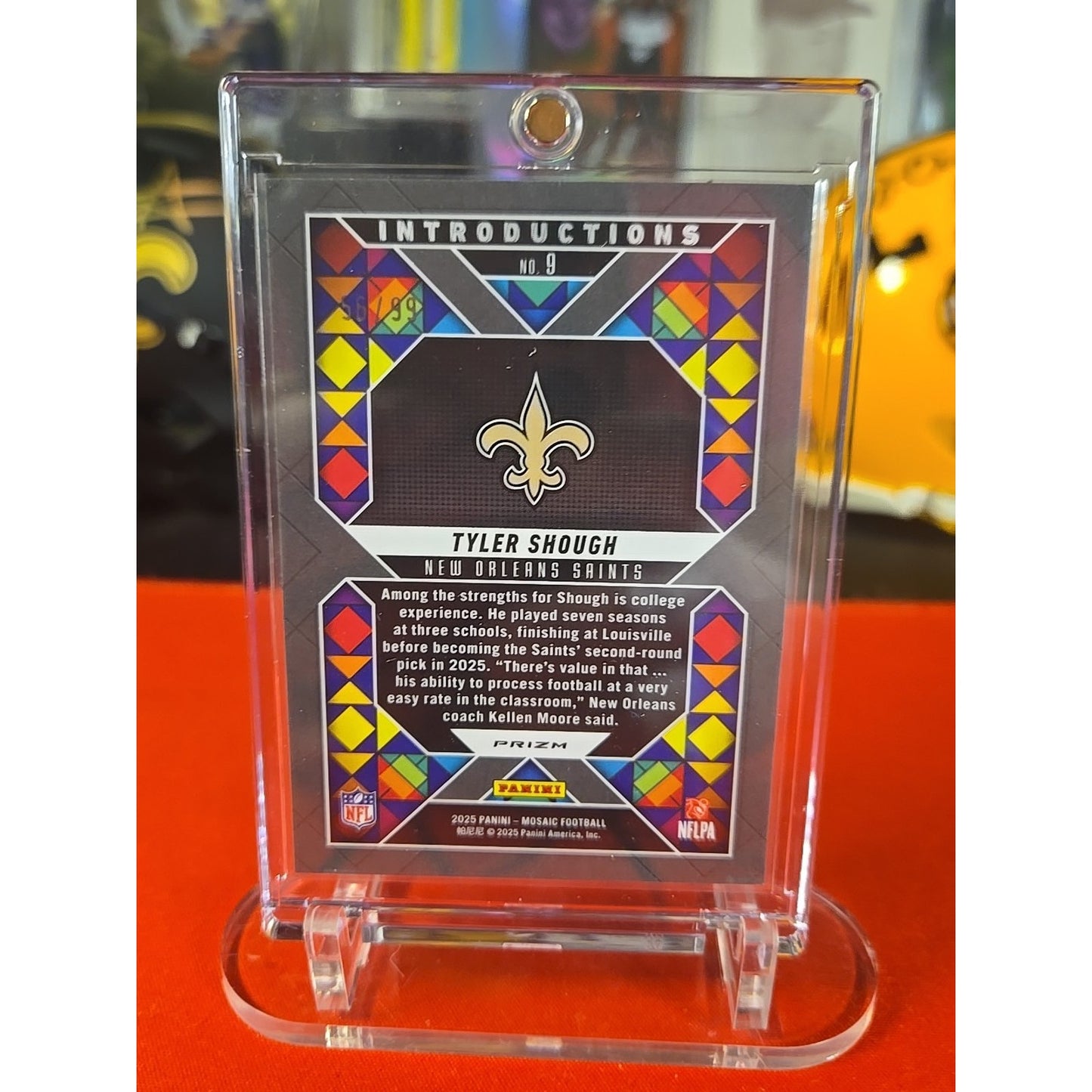 Tyler Shough /99 RC 2025 Mosaic Introdouctions Blue