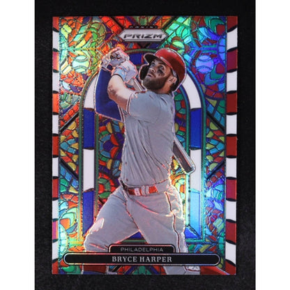 2022 Panini Prizm Stained Glass Bryce Harper #SG-4 Red White & Blue Prizm
