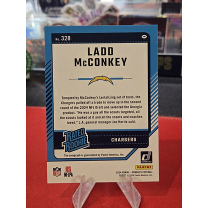 Ladd McConkey Green Autograph Auto RC 2024 Panini Donruss - Rated Rookie #328