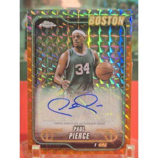2024-25 Topps Chrome - Autographs Paul Pierce #TCA-PP Orange Geometric Refractor