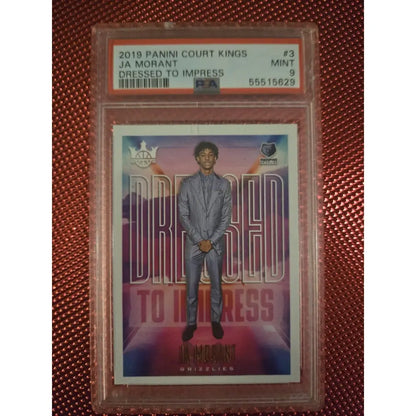 A PSA-graded 2019 Panini Court Kings Ja Morant ’Dressed to Impress’ basketball trading card.