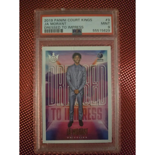 A PSA-graded 2019 Panini Court Kings Ja Morant ’Dressed to Impress’ basketball trading card.