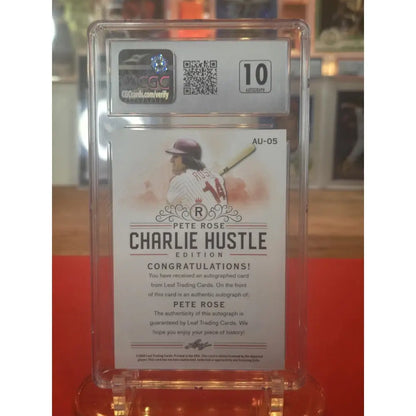 Graded baseball trading card featuring Pete Rose.