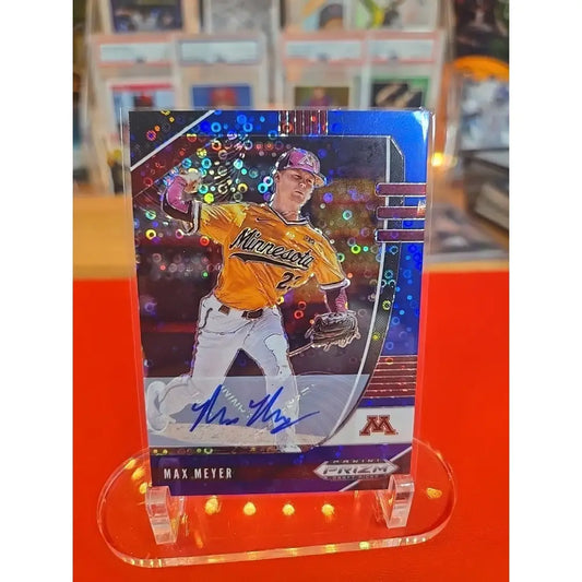 2020 Prizm Draft Picks Max Meyer Blue Disco Auto /25