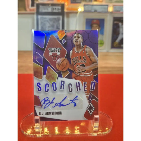 2023 24 Panini Phoenix Scorched Signatures B.J. Armstrong #SCS BJA Purple /75