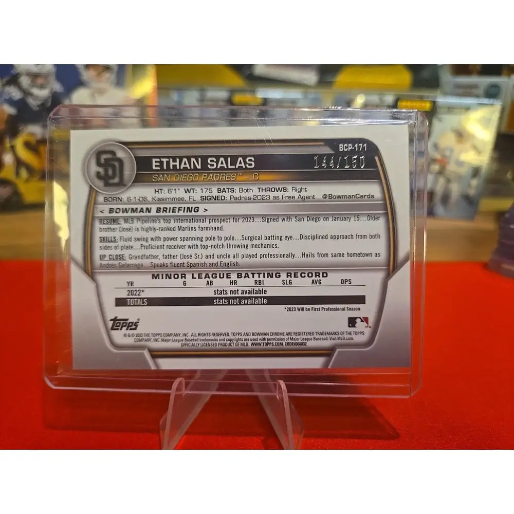 2023 Bowman Chrome Prospects Ethan Salas #BCP 171 Blue Mojo Refractor /150...
