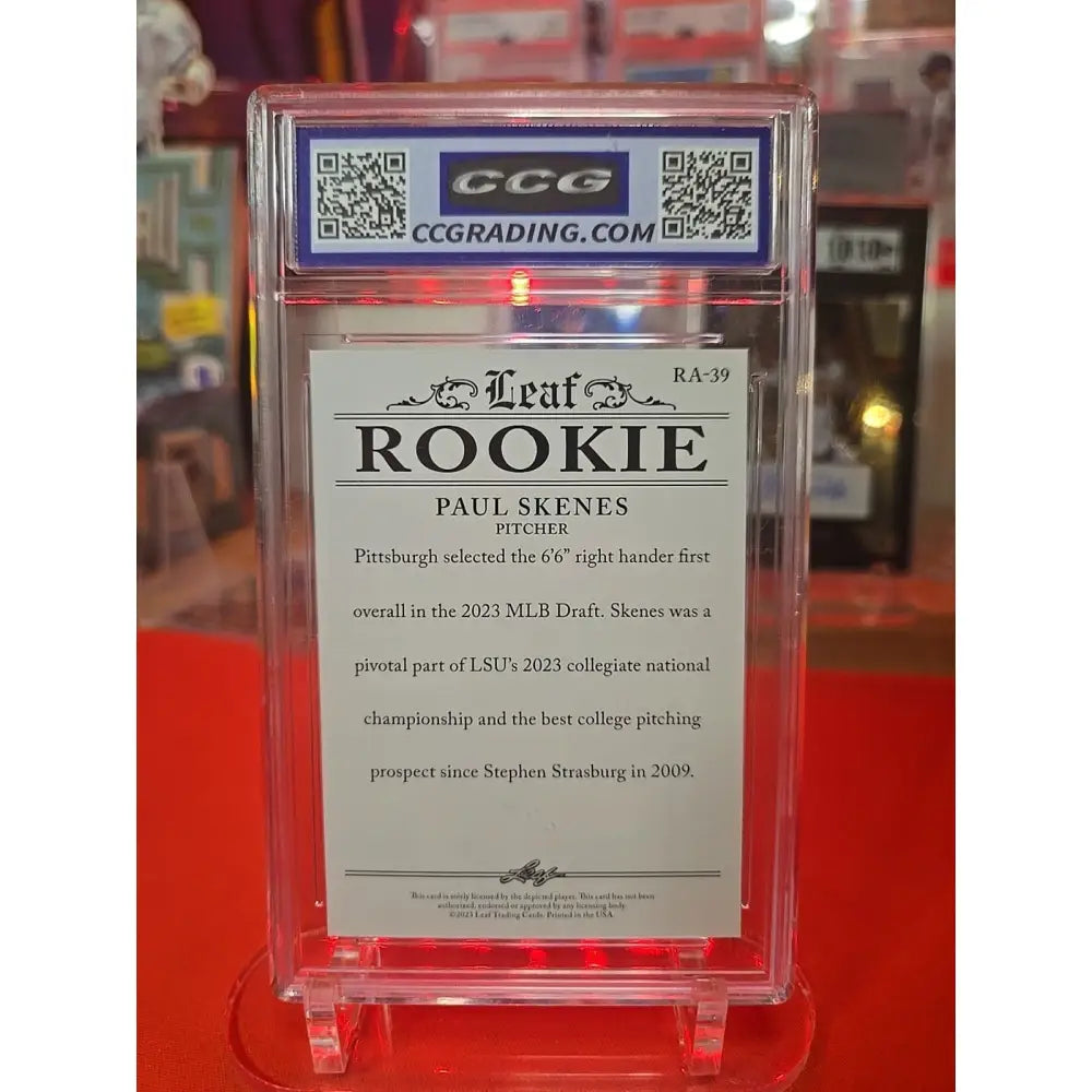 Graded baseball card of Paul Skenes.