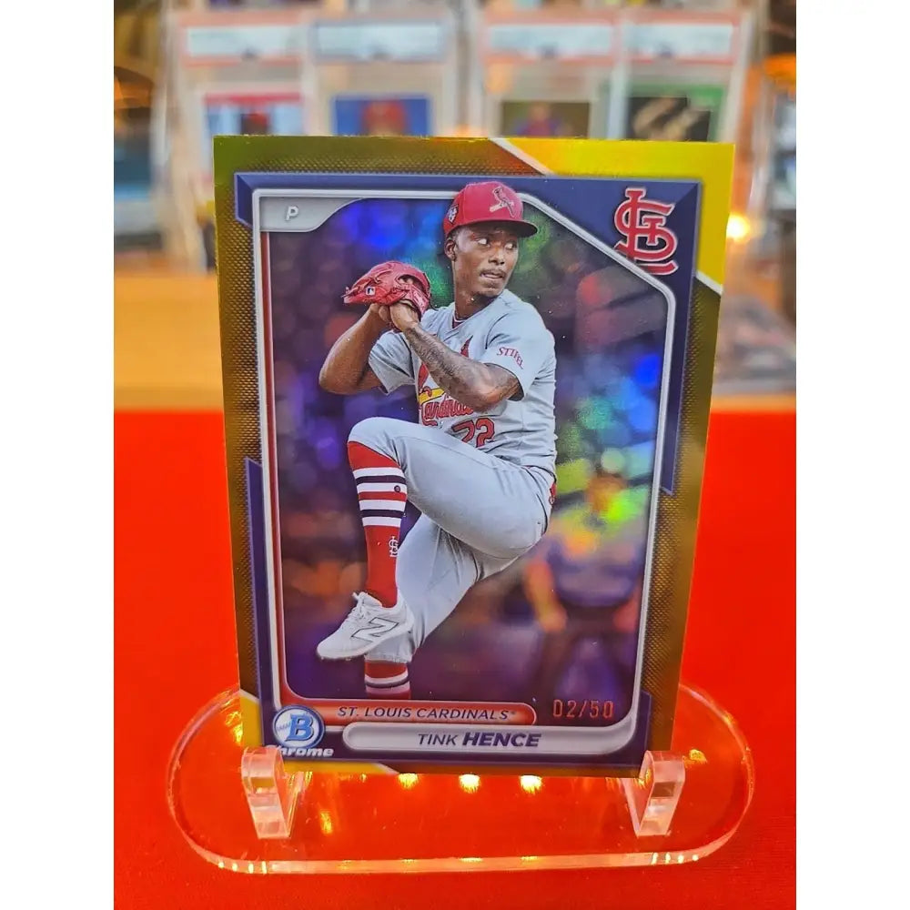 2024 Bowman Chrome Prospects Tink Hence #BCP 203 Yellow Refractor /75 (RC)