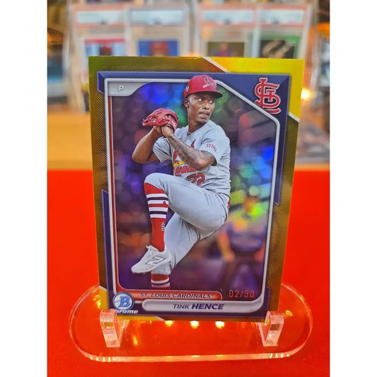 2024 Bowman Chrome Prospects Tink Hence #BCP 203 Yellow Refractor /75 (RC)
