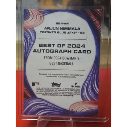 2024 Bowman’s Best Best of 2024 Autographs Arjun Nimmala #B24 AN (AU RC)