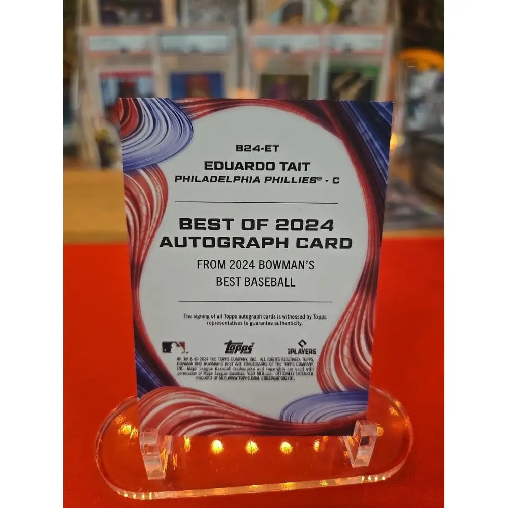 2024 Bowman’s Best Best of 2024 Autographs Eduardo Tait #B24 ET Refractor (AU,