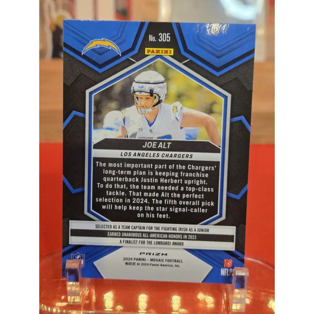 2024 Panini Mosaic Rookies Joe Alt #305 Red Sparkle Prizm (RC) Football Card