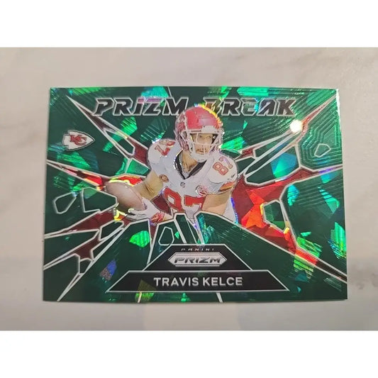 2024 Panini Prizm Prizm Break Travis Kelce #1 Green Ice Prizm