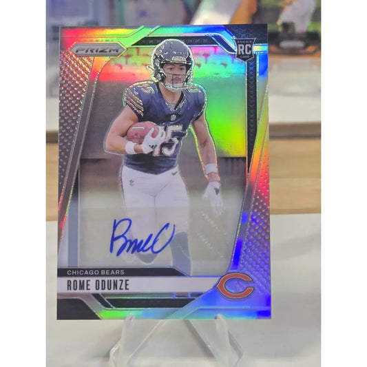 2024 Panini Prizm Rookies Rome Odunze #385 Silver Prizm Autographs (AU RC)