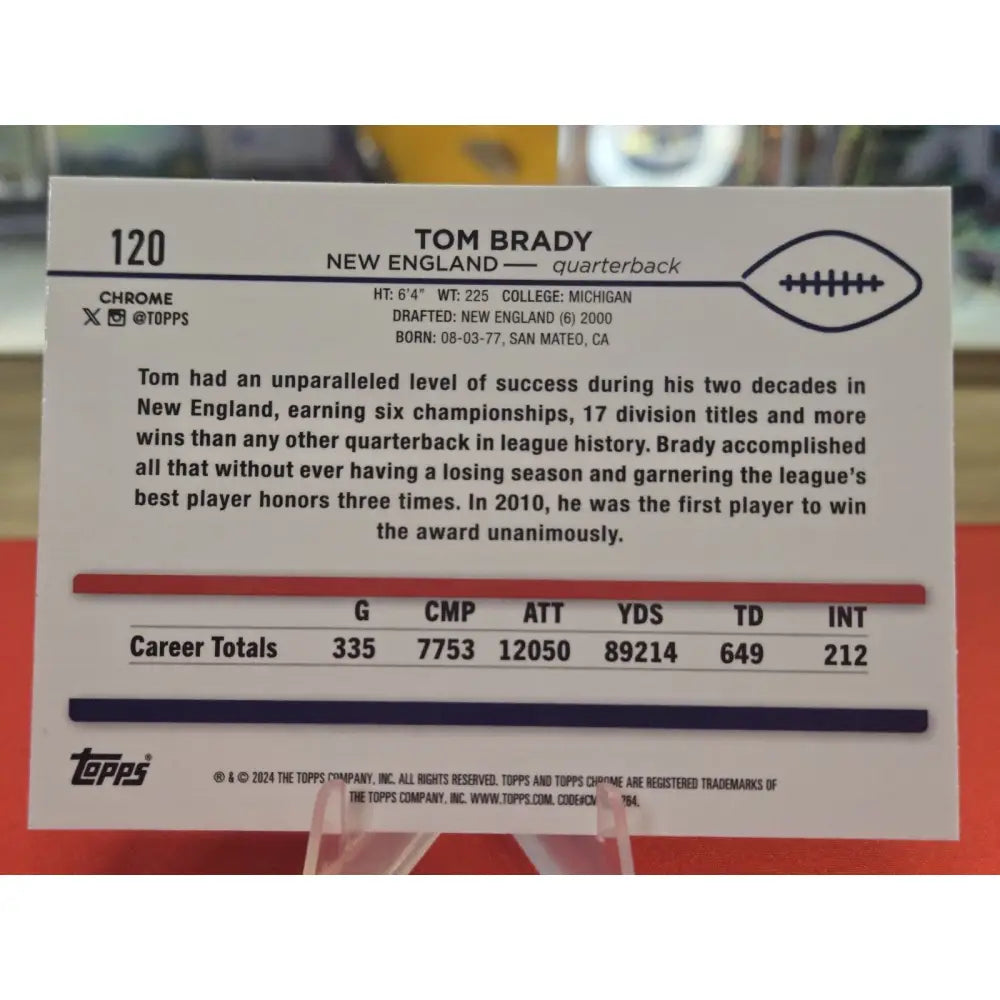 2024 Topps Chrome Sapphire Edition Tom Brady #120