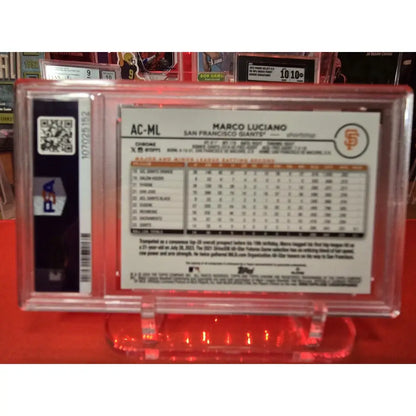 Graded Marco Luciano baseball card.