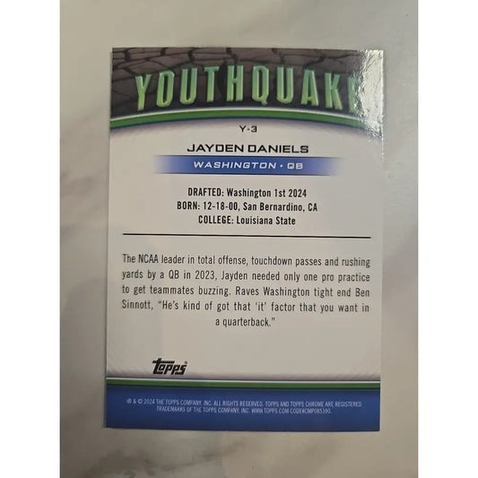 2024 Topps Chrome Youthquake Jayden Daniels