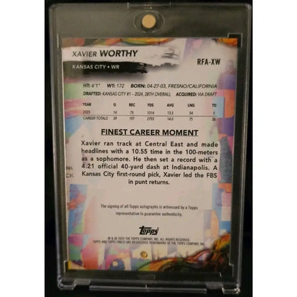 Football trading card of Xavier Worthy.