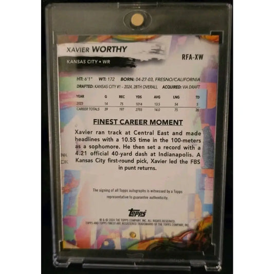 Football trading card of Xavier Worthy.