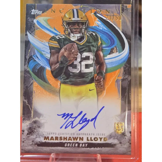 2024 Topps Inception Football Marshawn Lloyd Orange Auto /50
