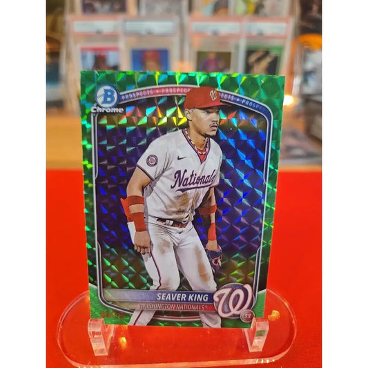 2025 Bowman Chrome Prospects Seaver King #BCP 93 Green Geometric Refractor /99