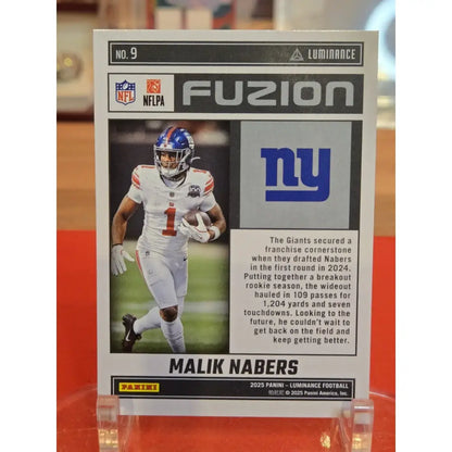 2025 Panini Luminance Fuzion Malik Nabers #9 Football Card