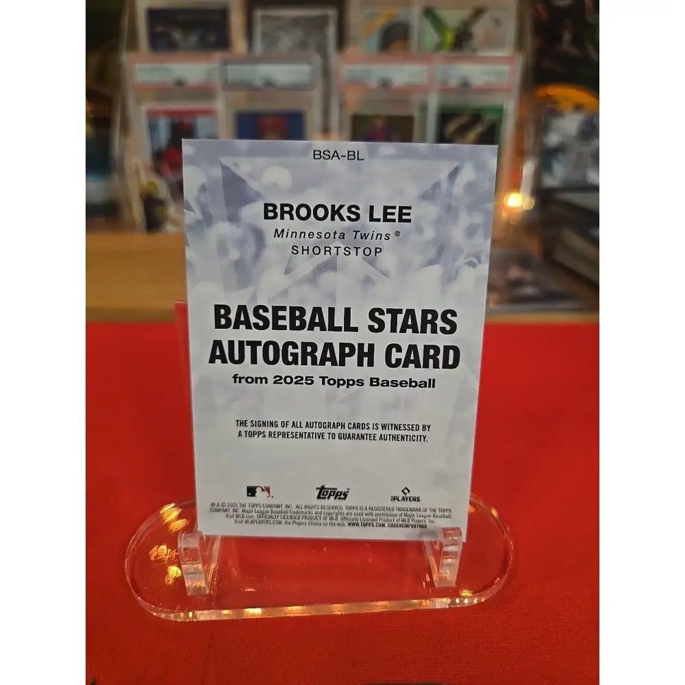 2025 Topps Series 1 Baseball Stars Autographs Brooks Lee #BSA BL (AU RC)
