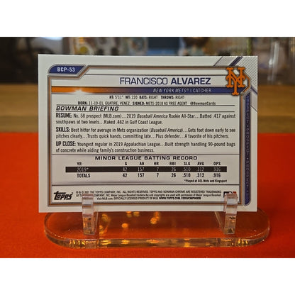2021 Bowman Sapphire Edition - Chrome Prospects Francisco Alvarez #BCP-53 (RC)