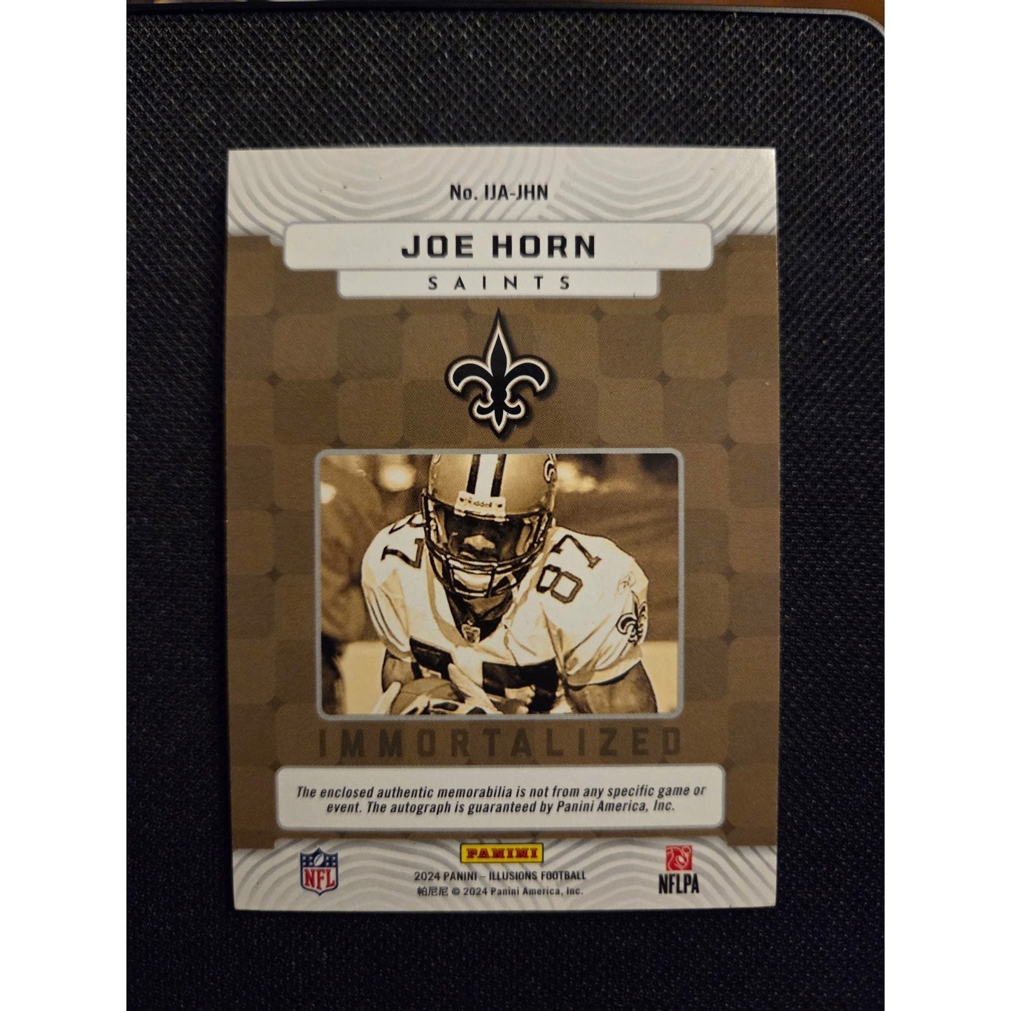 Joe Horn /10 Patch Auto 2024 Illusions Immortalized Jersey Autograph